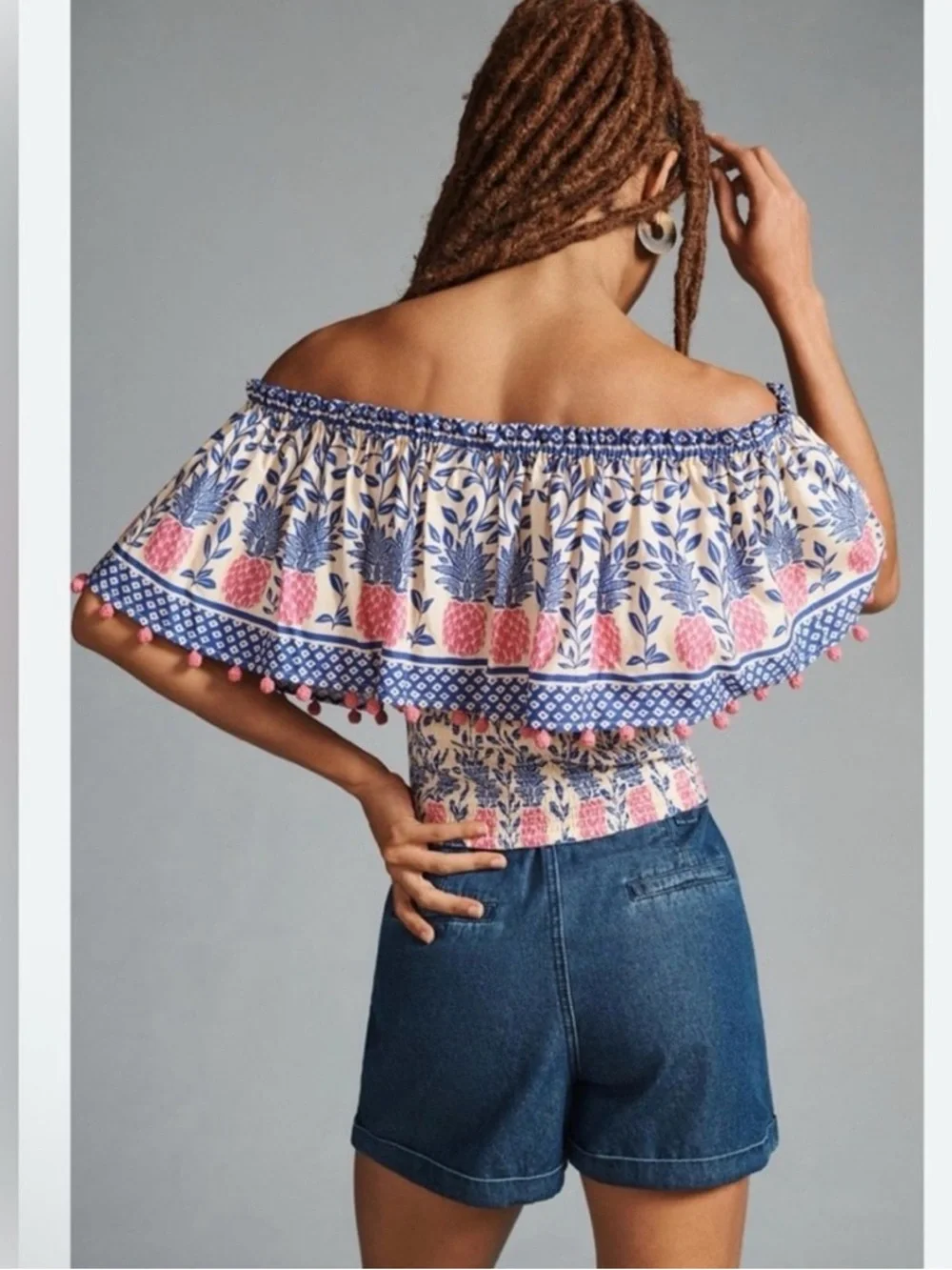 FARM Rio Off-the-Shoulder Ruffle Crop Top - Picture 2 of 8